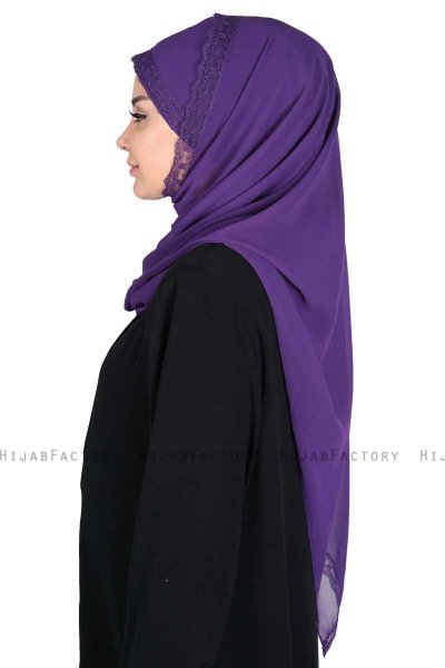 Carin - Hijab Chiffon Práctico Púrpura