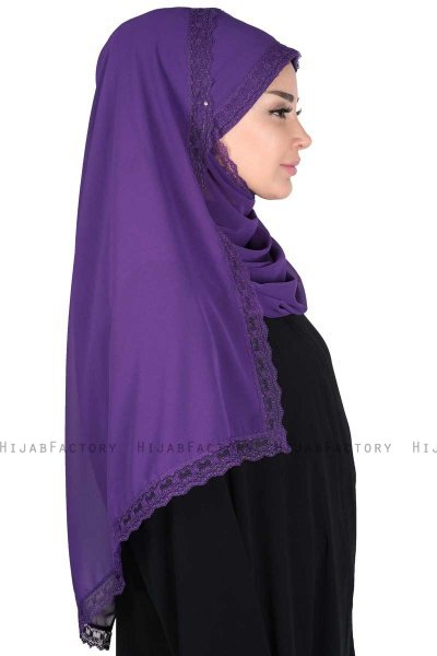 Carin - Hijab Chiffon Práctico Púrpura