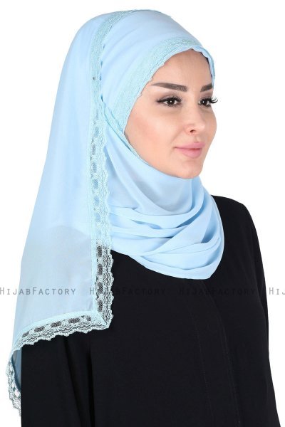 Carin - Hijab Chiffon Práctico Azul Claro