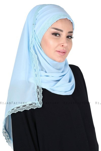 Carin - Hijab Chiffon Práctico Azul Claro