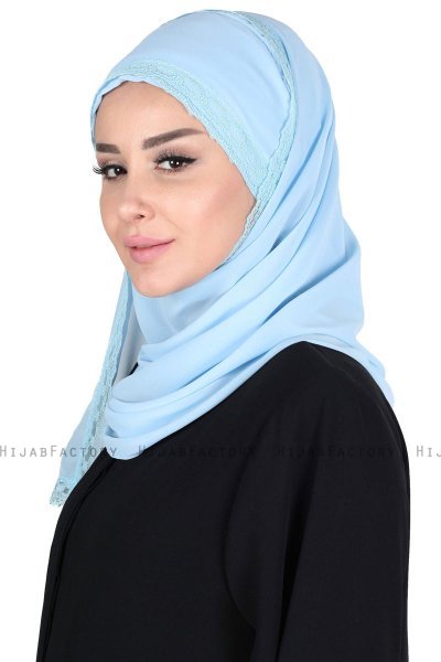 Carin - Hijab Chiffon Práctico Azul Claro