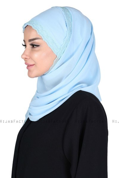 Carin - Hijab Chiffon Práctico Azul Claro