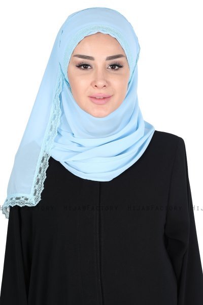 Carin - Hijab Chiffon Práctico Azul Claro