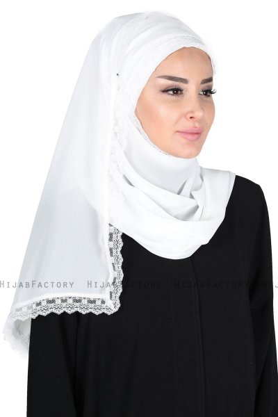 Carin - Hijab Chiffon Práctico Blanquecino