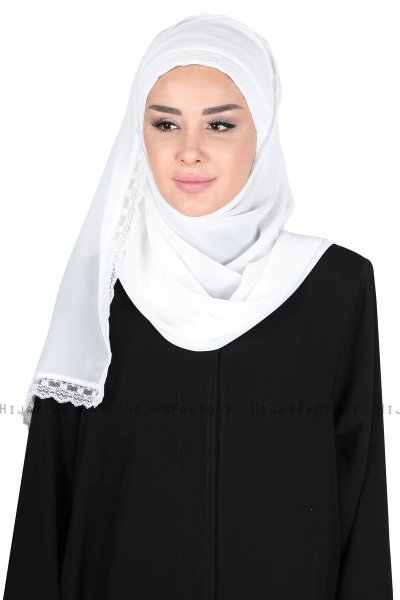 Carin - Hijab Chiffon Práctico Blanquecino