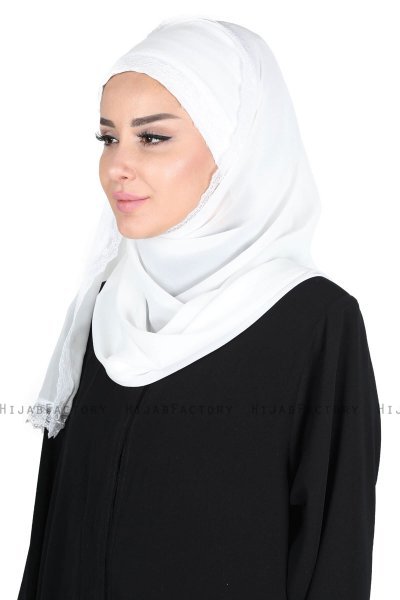 Carin - Hijab Chiffon Práctico Blanquecino