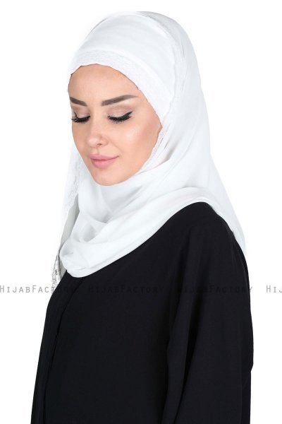 Carin - Hijab Chiffon Práctico Blanquecino