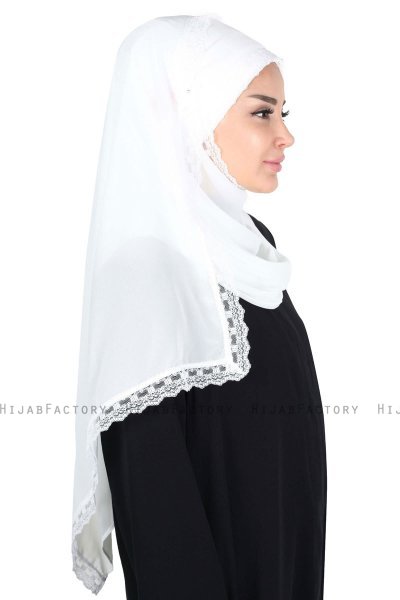 Carin - Hijab Chiffon Práctico Blanquecino