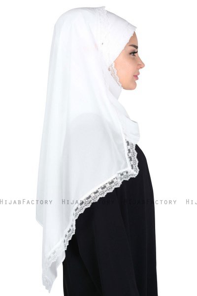 Carin - Hijab Chiffon Práctico Blanquecino