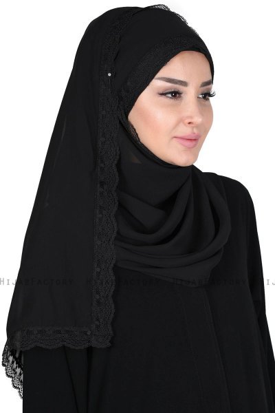 Carin - Hijab Chiffon Práctico Negro