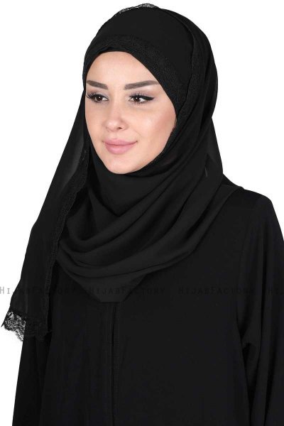 Carin - Hijab Chiffon Práctico Negro