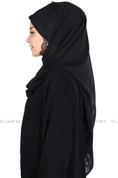 Carin - Hijab Chiffon Práctico Negro