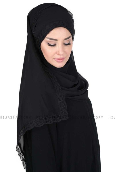 Carin - Hijab Chiffon Práctico Negro