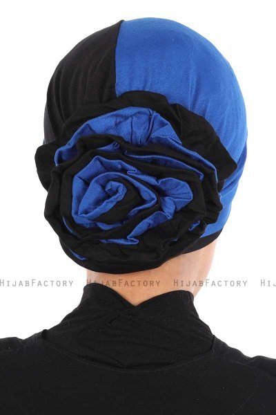 Clara - Turbante De Algodón Azul & Negro