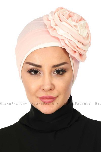 Clara - Turbante De Algodón Rosa De Antaño & Crema