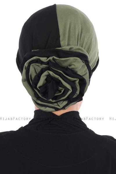 Clara - Turbante De Algodón Negro & Caqui