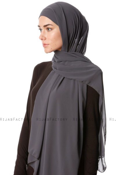 Derya - Hijab Práctico Chiffon Antracita