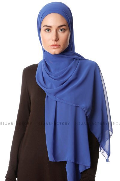 Derya - Hijab Práctico Chiffon Azul