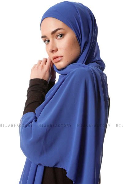 Derya - Hijab Práctico Chiffon Azul