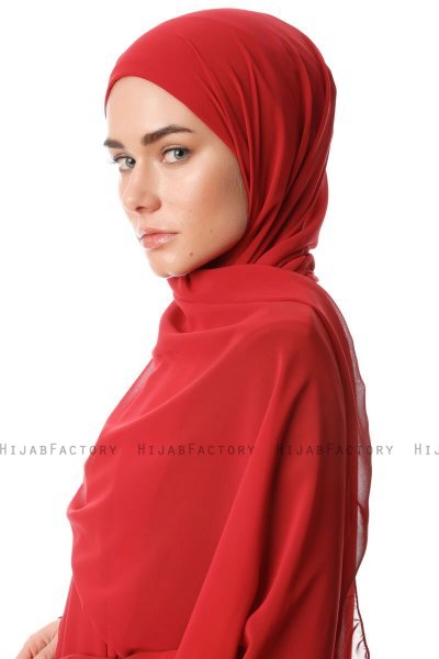Derya - Hijab Práctico Chiffon Burdeos
