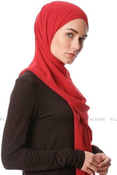 Derya - Hijab Práctico Chiffon Burdeos
