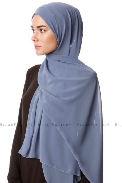 Derya - Hijab Práctico Chiffon Denim