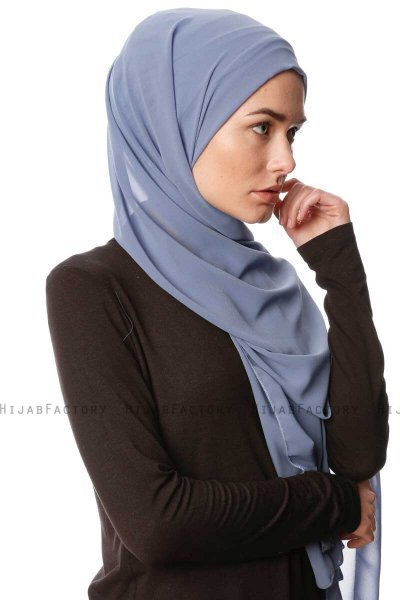 Derya - Hijab Práctico Chiffon Denim