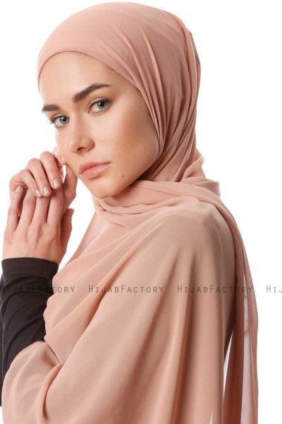 Derya - Hijab Práctico Chiffon Rosa De Antaño