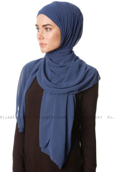 Derya - Hijab Práctico Chiffon Índigo