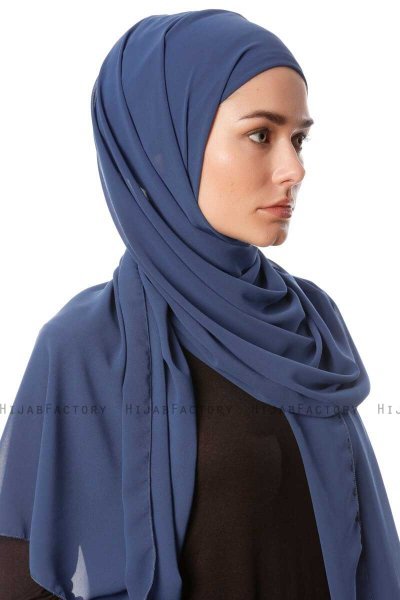Derya - Hijab Práctico Chiffon Índigo