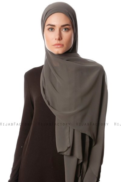 Derya - Hijab Práctico Chiffon Caqui