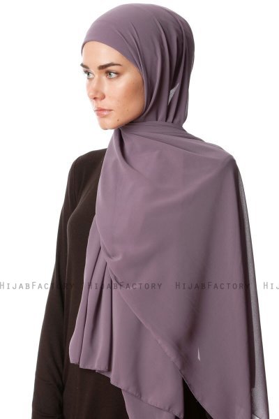 Derya - Hijab Práctico Chiffon Púrpura