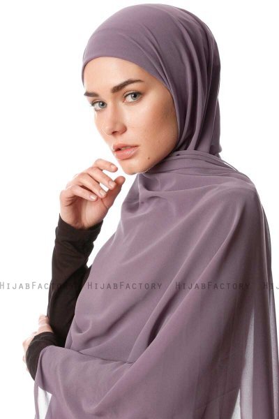 Derya - Hijab Práctico Chiffon Púrpura
