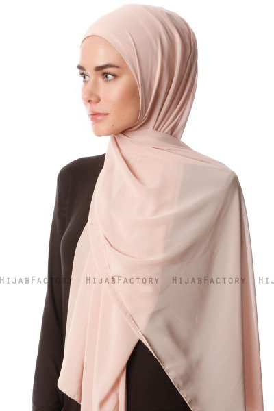 Derya - Hijab Práctico Chiffon Beige Claro