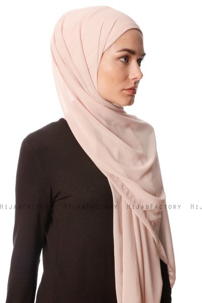 Derya - Hijab Práctico Chiffon Beige Claro