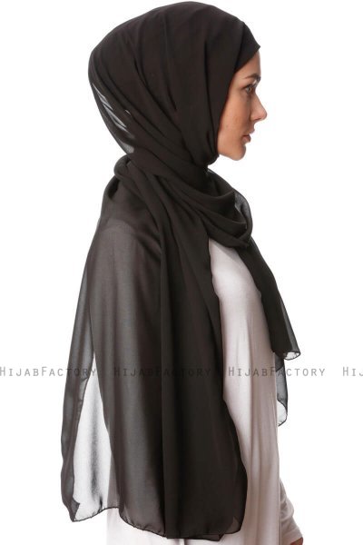 Derya - Hijab Práctico Chiffon Negro