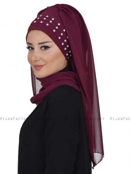 Diana Plommon Praktisk Hijab Ayse Turban 326216-3