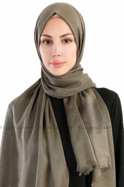 Dilsad Khaki Hijab Sjal Madame Polo 130019-1