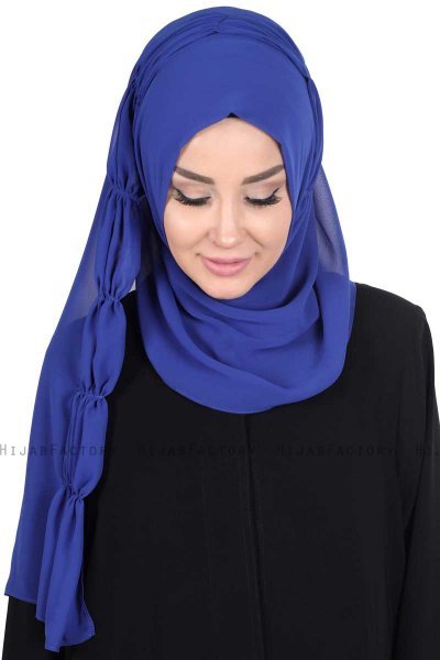 Disa - Hijab Chiffon Práctico Azul