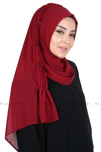 Disa - Hijab Chiffon Práctico Burdeos