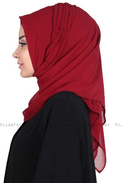 Disa - Hijab Chiffon Práctico Burdeos