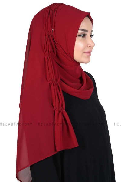Disa - Hijab Chiffon Práctico Burdeos