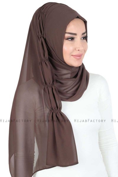 Disa - Hijab Chiffon Práctico Marrón