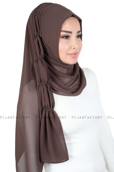 Disa - Hijab Chiffon Práctico Marrón