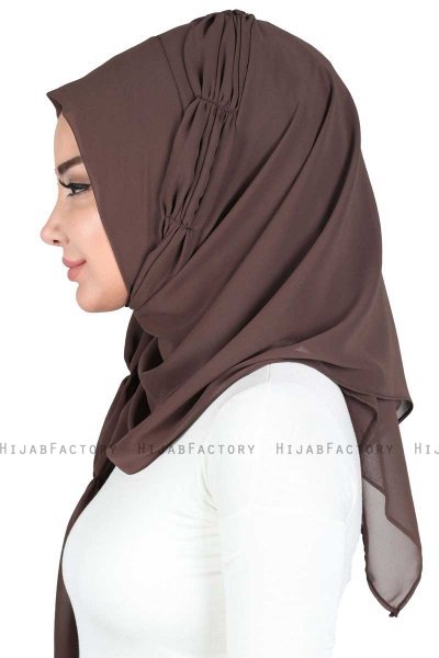 Disa - Hijab Chiffon Práctico Marrón