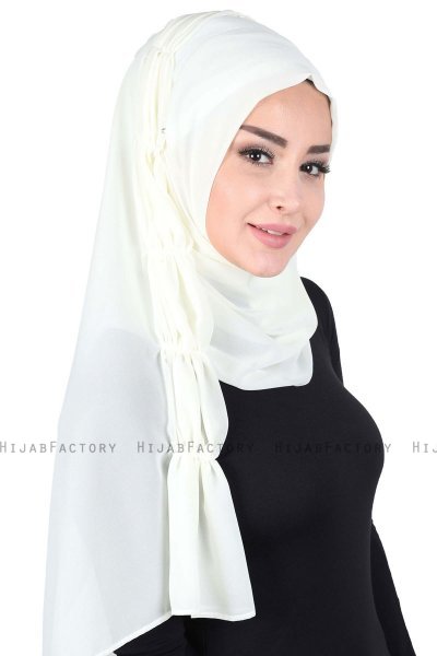 Disa - Hijab Chiffon Práctico Crema