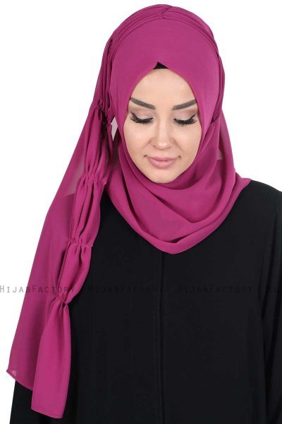 Disa - Hijab Chiffon Práctico Fucsia