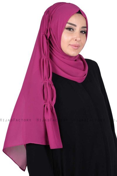 Disa - Hijab Chiffon Práctico Fucsia