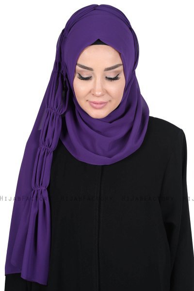 Disa - Hijab Chiffon Práctico Púrpura