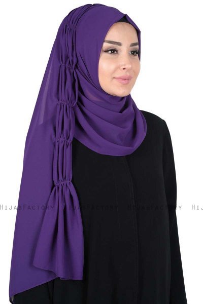 Disa - Hijab Chiffon Práctico Púrpura
